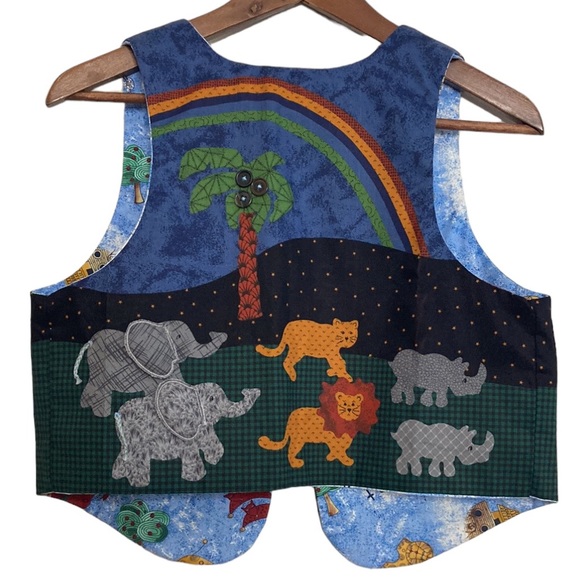 Handmade Vest Womens Small Petite Youth Noahs Ark Sunday School Bible Cute - Picture 2 of 12